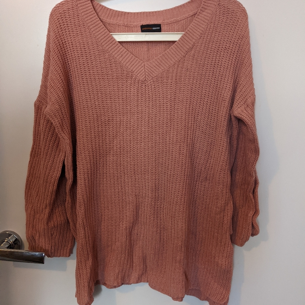 Pink knit sweater